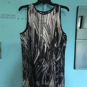 Sequence black and white sleeveless dress